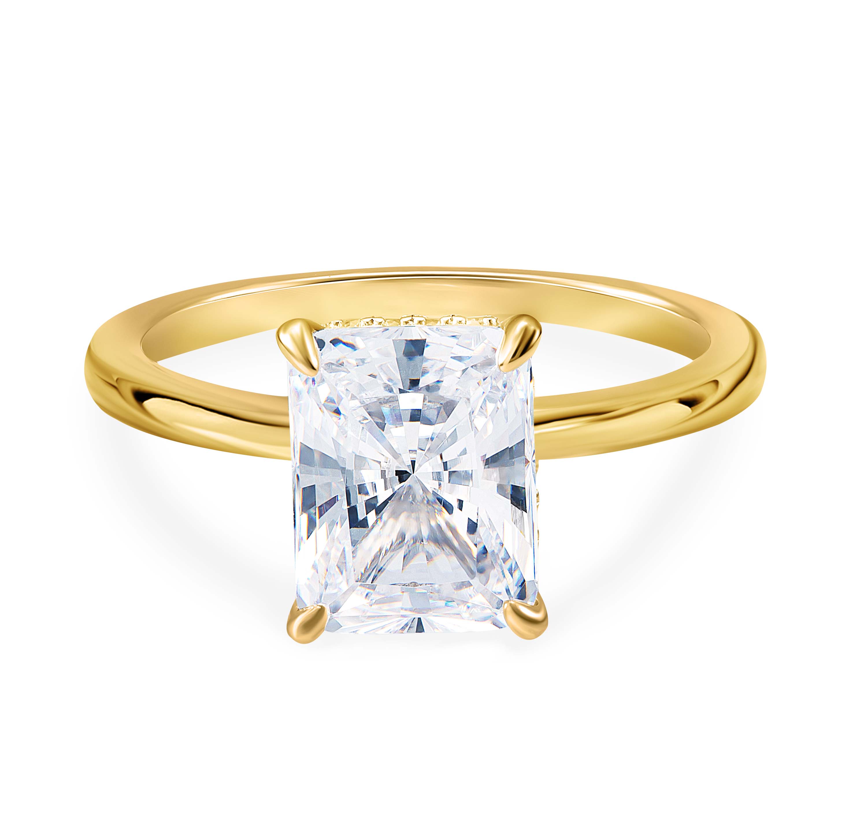 Lustrous Glow Moissanite Solitaire Gold Ring
