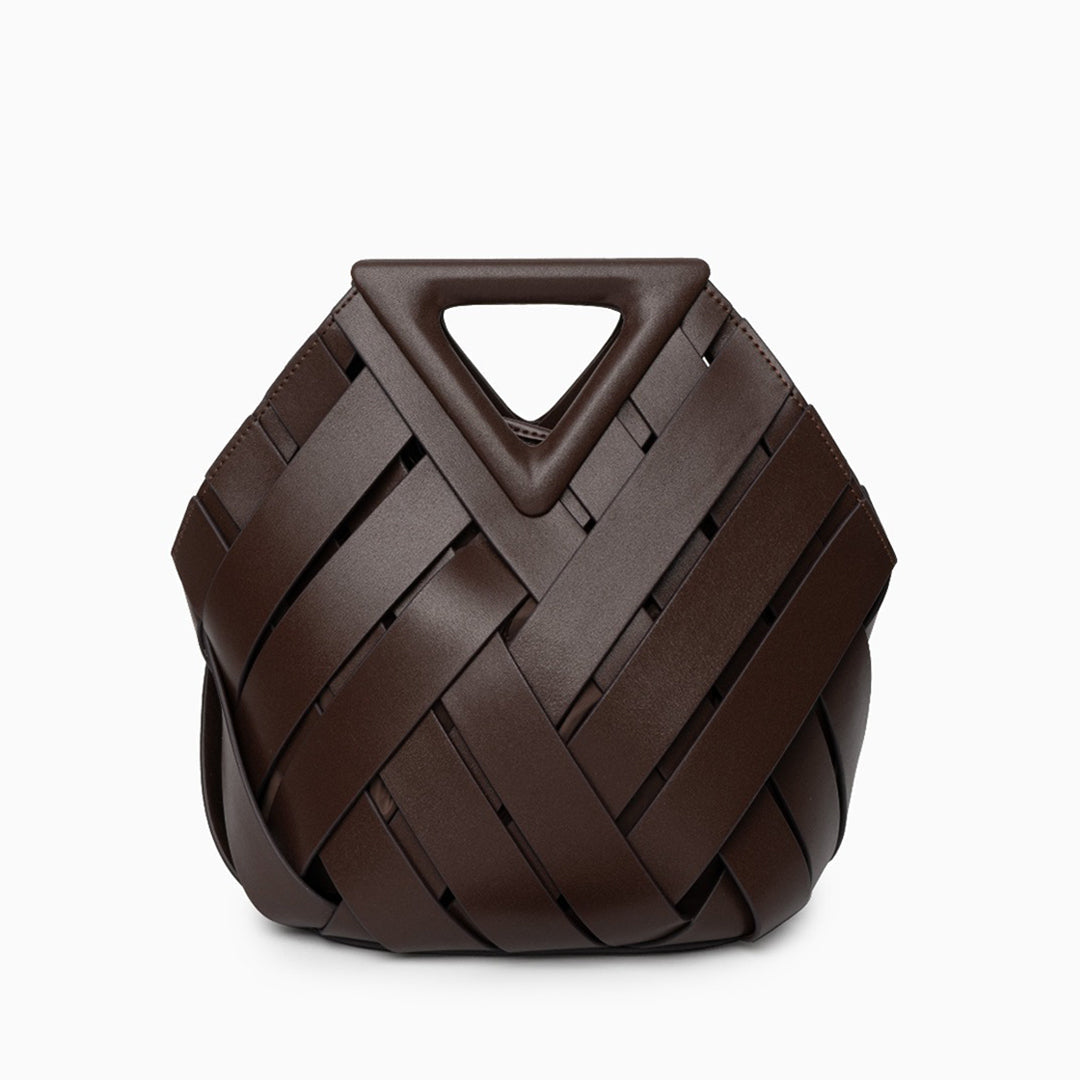 Borsa a mano in pelle intrecciata chic per look casual e formali