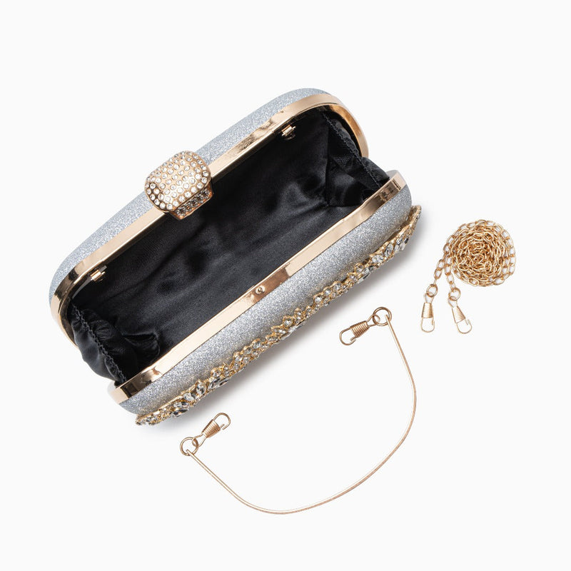 Dazzling Flower Crystal Evening Clutch Bag