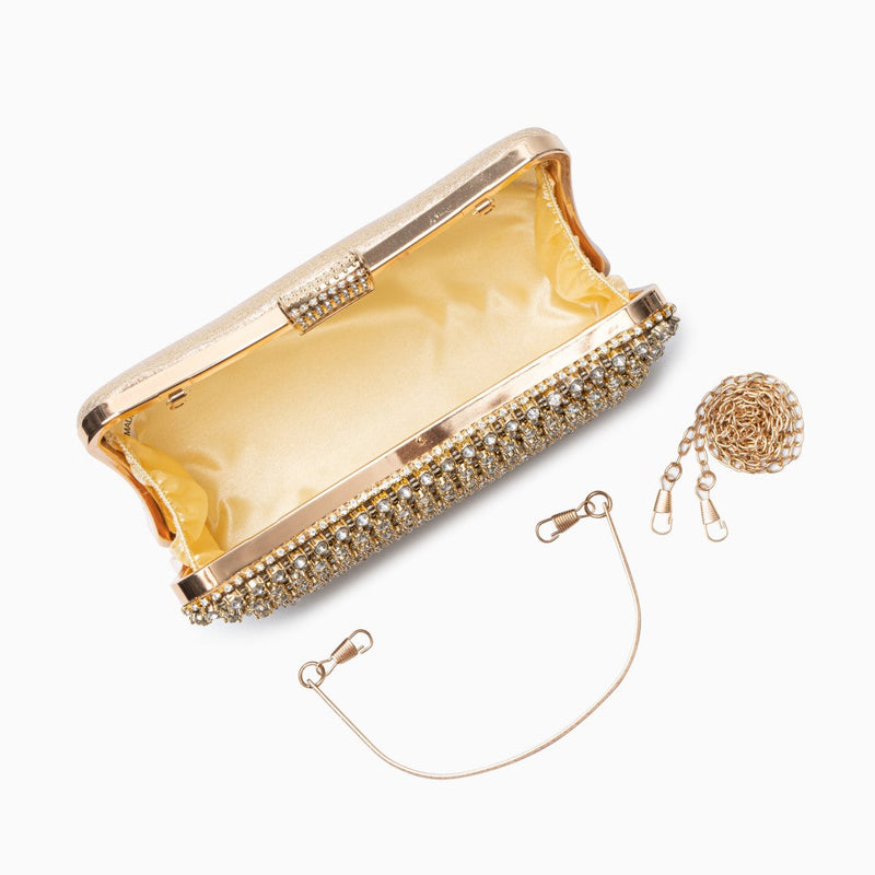 Glitter Clutch Bag – Elegant Evening Bag with Detachable Chain Strap for Weddings and Parties