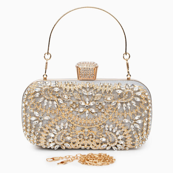 Dazzling Flower Crystal Evening Clutch Bag