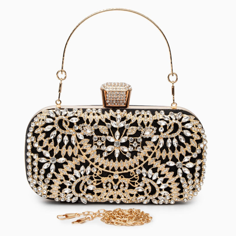 Dazzling Flower Crystal Evening Clutch Bag