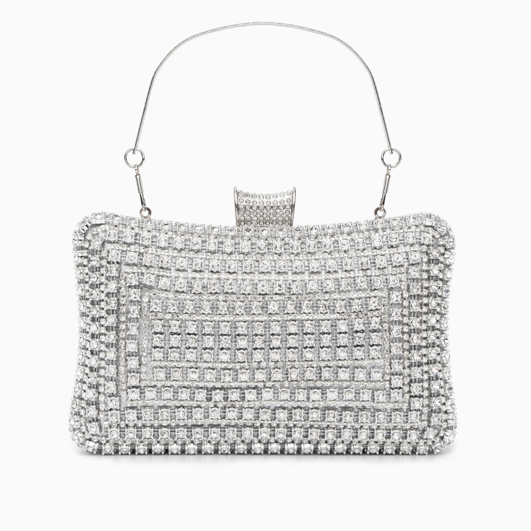 Clutch glitterata – borsa da sera elegante con tracolla a catena staccabile per matrimoni e feste