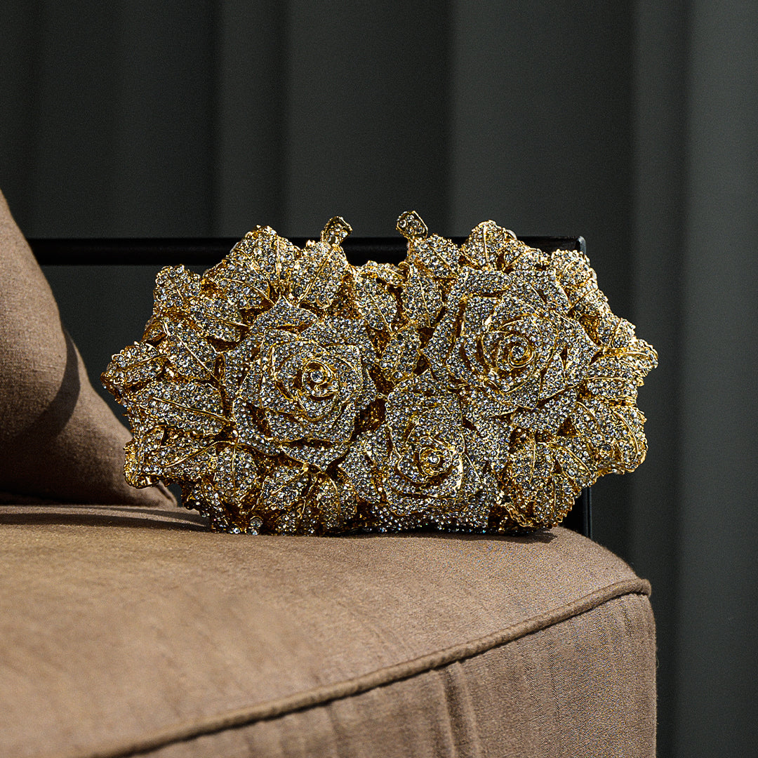 Clutch da sera Cecilia Rose con gioielli di lusso