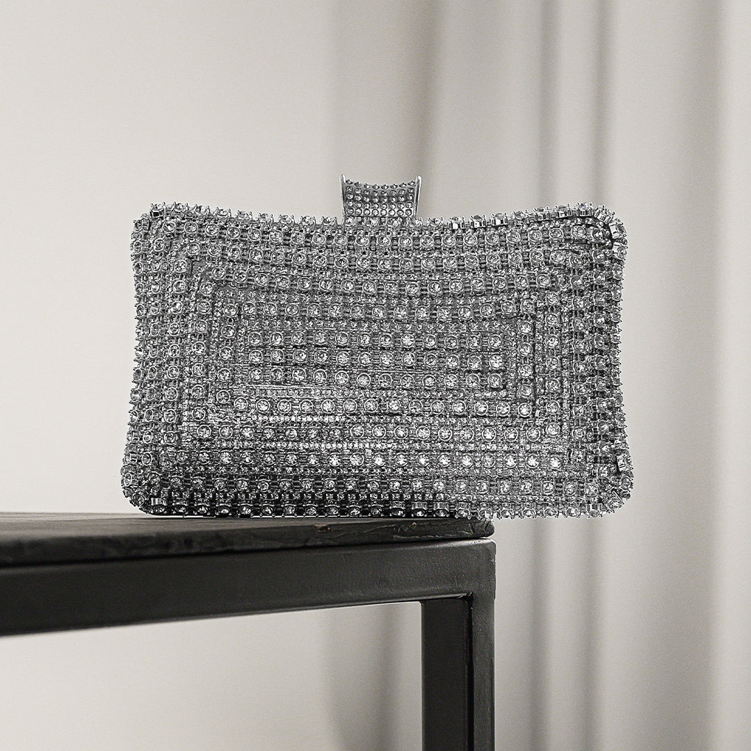 Clutch glitterata – borsa da sera elegante con tracolla a catena staccabile per matrimoni e feste