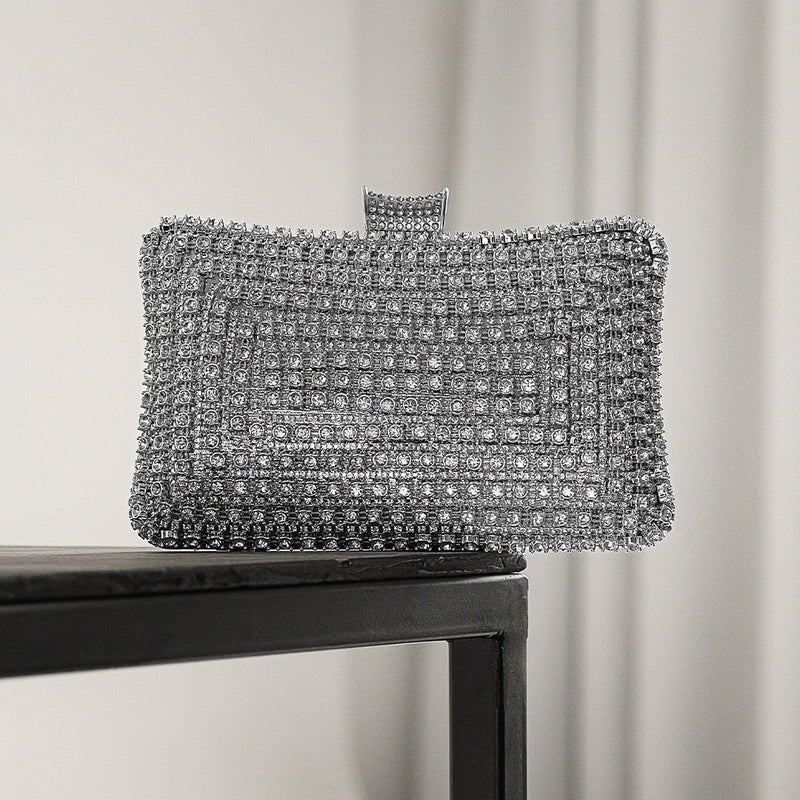 Glitter Clutch Bag – Elegant Evening Bag with Detachable Chain Strap for Weddings and Parties