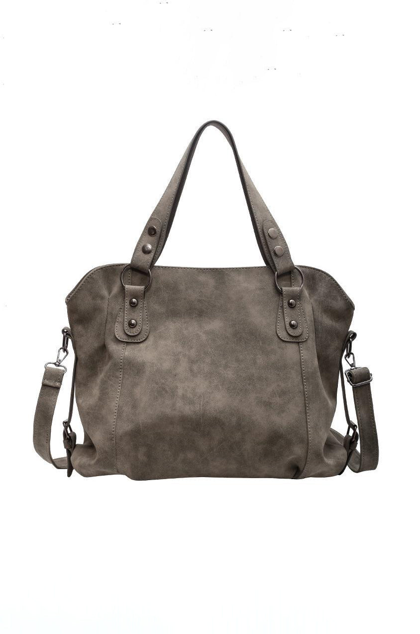Velvet Voyage Vintage Vegan Suede-Style Crossbody Tote