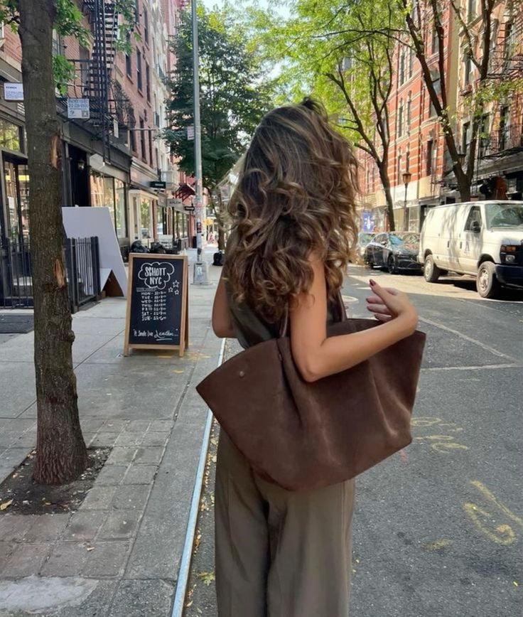 Faux Suede Tote Bag