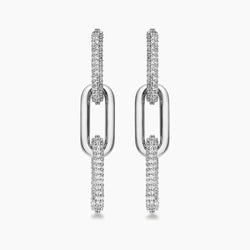 Half Pave Chain Earrings - UnfoldSerenity