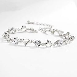 Oval Leaf Crystal Bracelet - UnfoldSerenity