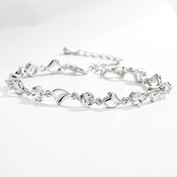 Oval Leaf Crystal Bracelet - UnfoldSerenity