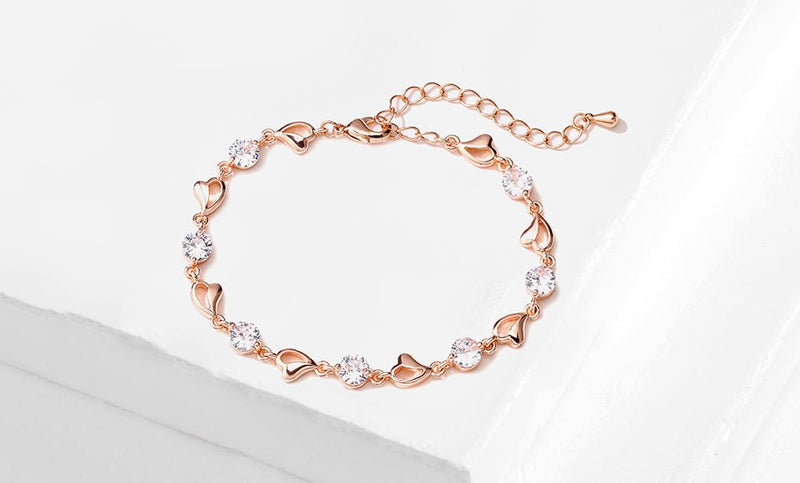 Oval Leaf Crystal Bracelet - UnfoldSerenity