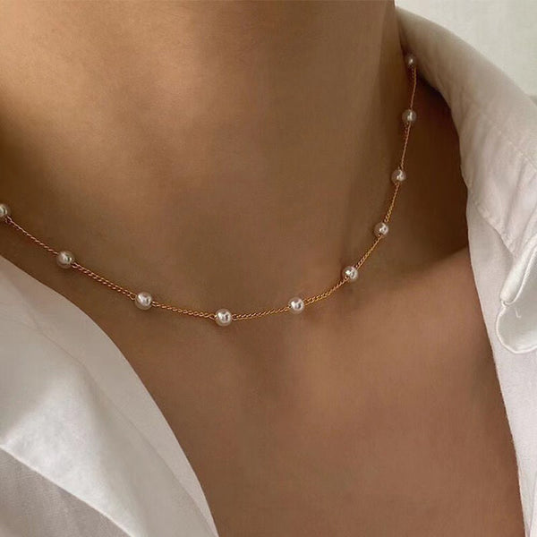 Pearl Choker Necklace - UnfoldSerenity