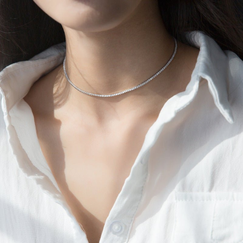 Sleek Tennis Necklace (2mm) - UnfoldSerenity