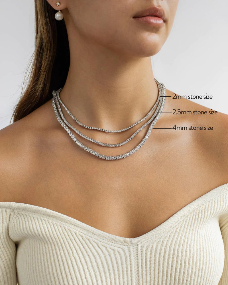 Sleek Tennis Necklace (2mm) - UnfoldSerenity