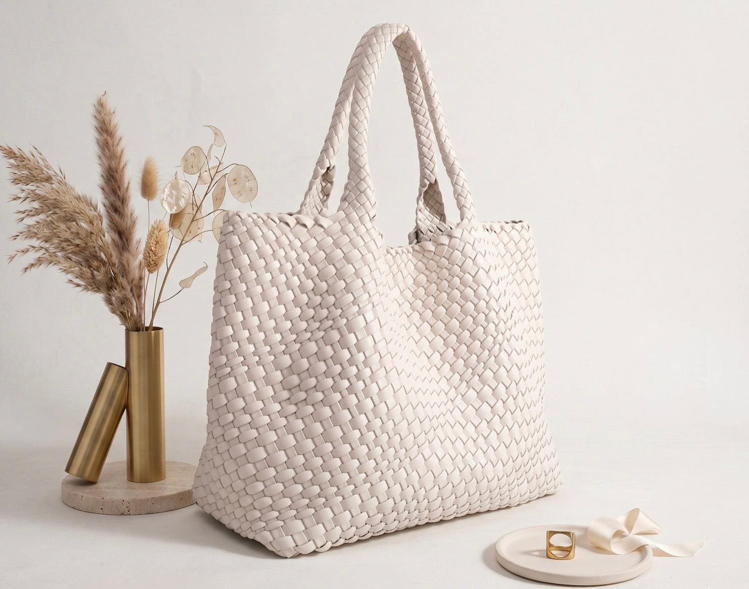 Elara Woven Luxe Tote